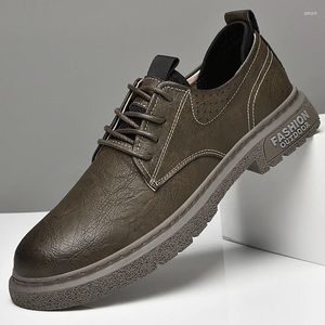 Casual Shoes Non-Slip Business Sneakers Wedding Dress Fashion Mens Autumn Men Flats äkta läder Male Oxford