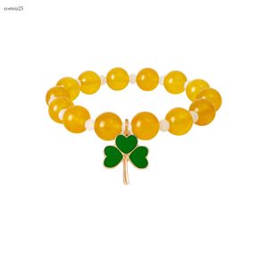 Новый Clover Lucky Consement Bracelet Charms Natural Agate Stone Bracelet Amethyst Клубничный кристалл браслет из листьев листьев. 1311 1311