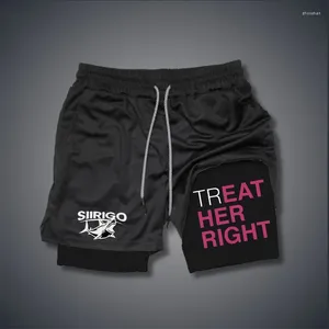 Herr shorts sport sommar tunn löpande foder anti bländ fitness stretch träning byxor