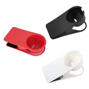Kitchen Storage 3 Pack Desk Side Bottle Cup Stand The DIY Glass Clamp Saucer Clip Water Coffee Mug Holder (Red Black White)