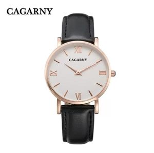 Cagarny Women Watch Designer Fashion Casual Quartz Uhren Lederband Gold297b9353640