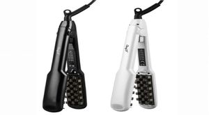 Hair Volumizing Iron 2 IN 1 Straightener Curling Ceramic Crimper Corrugated Curler Flat 3D Fluffy Styling Tool 53 2201248420800