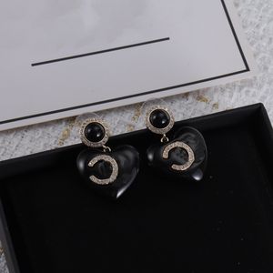 Black Charm Earrings for Woman Fashion Silver Earrings Charm Luxury Designer Earrings Design Jewelry Supply