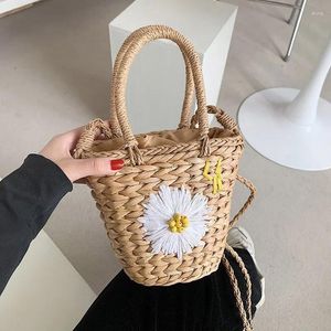 Bolsa bolsas boêmiais bolsas de padrão de flores de vime com tecidos mensageiros de ombro designer lady lady women feminino de luxo crossbody