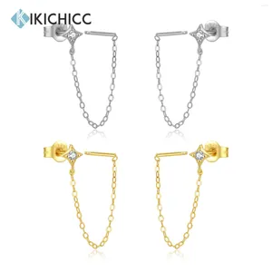 Dangle Ohrringe Kikichicc 925 Sterling Silber Gold Stud Kette Ohrring Clips Frauen Faden Luxus feinen Schmuck Kristall Juwelen 2024 Hochzeit