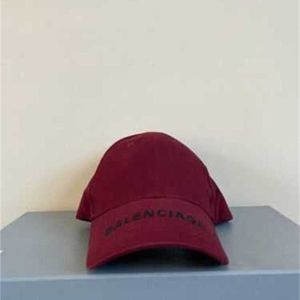 Tasarımcı Beyzbol Şapkası İşlemeli Yaz Moda Topu Kapağı Belenciagaa Burgundy Logo Sun Hat Etiketle Yepyeni LWL3QW0