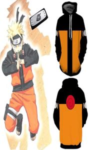 Tamanho asiático Japão Anime Uzumaki Naruto Halloween Hokage Cosplay Unisex Costume Baseball Casaco macio Capuz de capuz