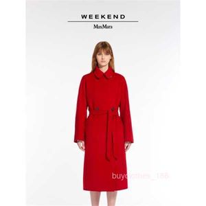 Women's Coat Cashmere Coat Designer Fashion Coat Weekend Max Maras 2024 Spring/Summer New Product Womens Double Button Cashmere Coat Red