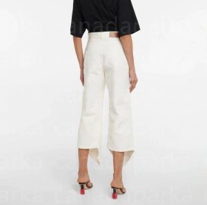 Designer ricamo anagramma jeans femminile femmina femme primavera estate jeans pantaloni dritti stile casual pantalone bianco colore bianco