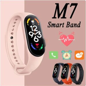 M7 Smart Watch for Band 7 Smart Wwatch Мужчины Женские силиконовые Sport Sport Smartband Curtness Tracker Tracker Smart Bracelet 240419