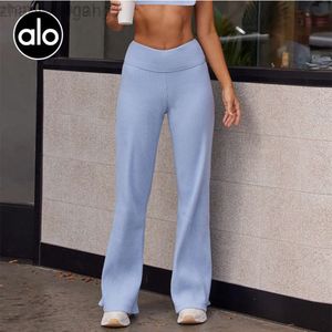 Desginer Alooo Yoga Pant Leggings 2023 Autumn/winter New Warm Loose Fit Sports Womens Fitness Straight Casuwide Leg Pants