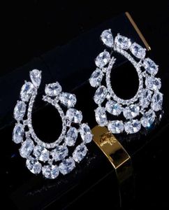 Dangle Chandelier Luxury White Oval Round inlaid Inlaid with Drop Shape Earrings Women Jewelry for Wedding Party E0604Dangle CHA3627388