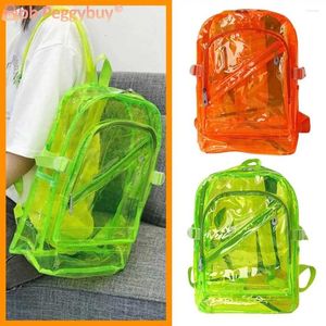 Rucksack PVC -Gelee Unisex Paar Fashion Rucksack Transparent sichtbare Schüler Schoolbag wasserdichte Umhängetasche für Outdoor