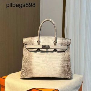 Handgjorda 7a handväskor biks äkta läder himalayan krokodilhud med 30 cm kvinnors handväskor55vm