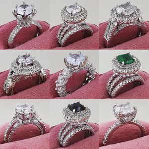 Bröllopsringar 2024 Retro Luxury Vintage Silver Color Designer Engagemang Äktenskap Ring för kvinnor Tarnish Free Fine Jewellery R6176