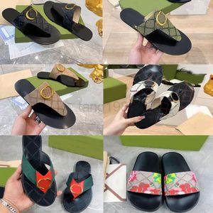 35-46 Designer Slipper Strand Leder klassisch geprägte ineinandergreifende Folien Tanga Sandalen Luxus Sommer Marine Web Pink Flip Flops Casual Sandale