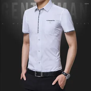 Men's Casual Shirts Arrival Men Korean Fashion Short Sleeve Mens Shirt Slim Formal Male Dress Man Clothing Plus Size 5XL