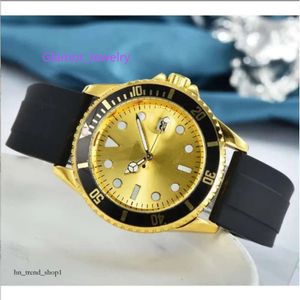 Relogio Masculino Brand Mens Quartz Watches Date 41mm Big Men Gold Wristwatch Case Rubber Strap Watch Fashion Black Dial Calenda Clock Gifts