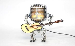 Itens de novidade Creative Microfone vintage Robô Touch Touch Lamp Table Handheld Decoração de guitarra Ornaments da área de trabalho do escritório em casa2844013