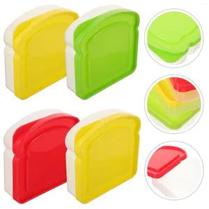 Kubki 4 szt. Pojemniki z kanapkami dorośli LID lunchbox uchwyt uszczelniający żywność maluch wielokrotnego użytku plastik