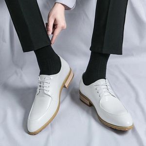 Casual Shoes Social Male Shoe Business Style Oxfords Gentleman's Comfortable Formal Men's Leather White Free Post