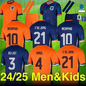 2024 Euro Cup Netherlands orange Soccer Jerseys MEMPHIS DE JONG VIRGIL DE LIGT GAKPO DUMFRIES BERGVIJN KLAASSEN Fans Player Football Shirt Men Kids Kits Orange