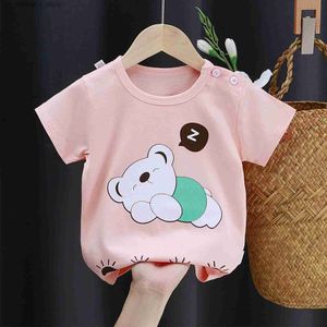 TシャツベイビーサマーTシャツの子供用衣類漫画プリントコットンTシャツトップボーイズとバーベキュー服Q240418