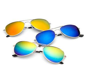 2021 Классические солнцезащитные очки девочки красочные зеркало детские очки металлические рамки детские туристические покупки очки UV4005472615