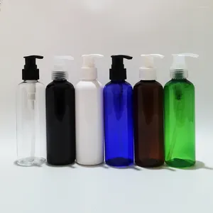 Butelki do przechowywania 30pcs 200 ml pusta brązowa butelka pompy dozownika 200 cm3 plastikowy pojemnik kosmetyczny z balsamem do szamponu