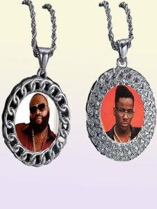 custom po necklace iced out picture pendant luxury designer bling diamond pendants family dog cat pictures necklaces jewelry lo5377975