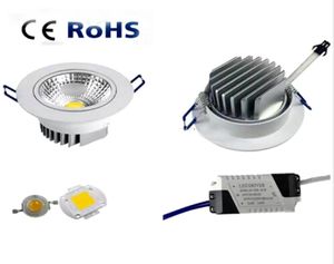 5 W 7W 9W 12 W ŚMINNE DOWNNE LED 110V 220V Spot LED Downlights Whole Dimmable Cob Spot w dół światła White5939663