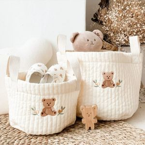 Bags INS Baby Diaper Bags Nappy Caddy Baby Items Toy Storage Bag Newborn Crib Organizer Bedding Cart Storage Cotton Mommy Bag