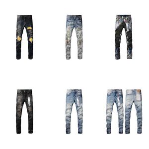 Men's jeans Designer Jeans Purple Jeans Skinny jeans Ripped bike slim straight skinny pants