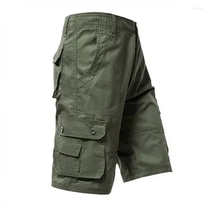 Męskie spodenki męskie spodnie ładunkowe Kolan Klasyczne lato wiele kieszeni duże rozmiary bawełniane pół khaki armii zielony