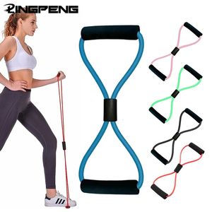 8 Form Yoga Pull Up Band Elastic Band Rope Latex Rubber Arm Resistance Fitness Träning Chest Expander Pilates Yoga Hem Gym 240419