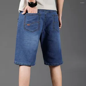 Męskie szorty męskie dżinsowe lato z guzikiem zamek błyskawiczny proste nogi Pockets Solid Kolor Krótki na streetwear