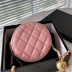 Lambskin Luxury Mini Round Bag Vintage Real Leather Bag 9A Classy Classic Handbag Designer Women Men Faight Hand Handbag Bag Bag Bag Bag