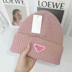 Designer Beanie/Skull Caps Autumn and winter tide inverted triangle letter wool hat out of the street lovers melon skin hat warm cold hat men's leisure Hats