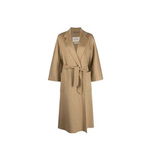 Jaquetas de casaco feminino de grife de grife de lã mistura de casacos maxmaras jaqueta de trincheira solta cor sólida de cor sólida feminina lã de lã de windbreaker 0g4b