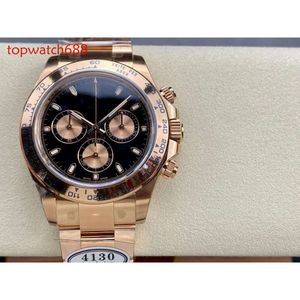 Clean Factory Makes Mens Mechanical Watch 4130 Ultra-Thin Movement 12.2 Sapphire Glass 40mm Size 904 Rostfritt stål Rose Gold Case Original Box and Paper