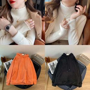 Loose Women Sweatshirt Fleece Thick Hoodies Solid Oversize Hooded Korean Autumn Long Sleeve Pullovers Tops Streetwear