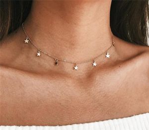 Mode lange Halskette 2018 Sommer Neuer Böhmenstil Gold Silber Farbe Star Moon Halskette Frauen Boho Anhänger Choker Schmuck G25599134