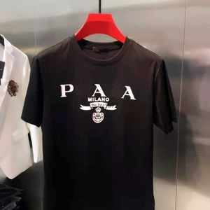 New Advanced Version Mens T-shirt Italy Trendy Clothing PAA Triangle Letter Print Couple Summer Cotton Round Neck Mens Womens Fashion Eurocode Short Sleeve