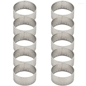 Zegary ścienne 10pcs 4,5 cm okrągłe perforowane szwu nierdzewne pierścień quiche patel