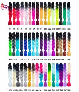 Ombre Jumbo Flechthaar Synthetic Haarthaare schwarz braune Jumbo -Zöpfe Bulk -Erweiterungen Cheveux 24 -Zoll -Ombre Box -Zöpfe 1213809