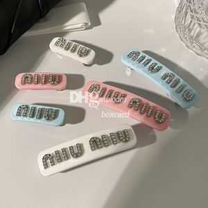 Buchstaben Diamant Haare Clips Springklammern Duckbill Clips Glitzer Kristallhaarstifte Barrettes für Mädchen Haarschmuck