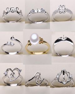 DIY Pearl Ring Settings Sliver Plated Rings Settings 9 Styles DIY Rings Adjustable size Jewelry Settings Christmas Statement Jewel5076970