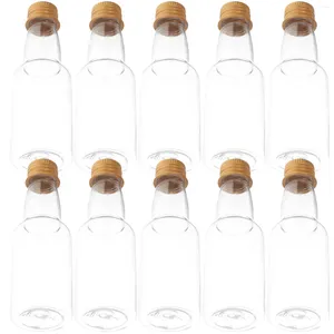 Take Out Containers Transparent Juice Bottle Bottles Mini S Drink Glass Caps Clear Plastic Container