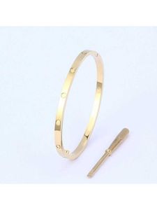 Designer Versatile Screwdriver type Carter Bracelet Narrow 18K Rose Gold Eternal Ring Mens and Womens Colorless Hand Jewelry Six Generation 85I4