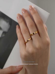 Designer Love Ring Luxury Jewelry GS Muse Goddess Fashion Plain Layered Female Carved Titanium Steel Instagram